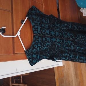 Elegant Black and Teal Women's Dress